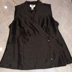 Talbots silk sleeveless top dark brown size 8